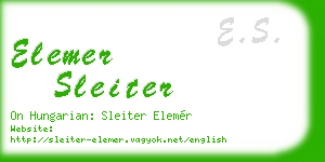 elemer sleiter business card